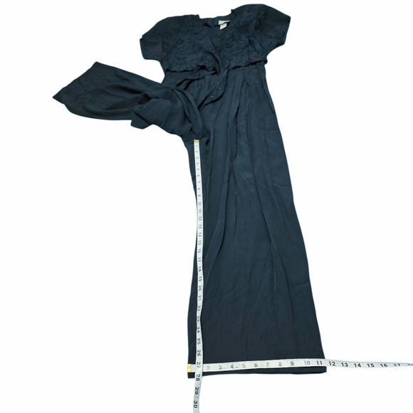 Scarlett Hunter Green Jumpsuit Overlay Front Wide Leg Evening 11-12 - Picture 8 of 10